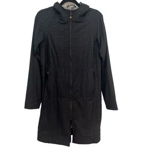 Lululemon Apres Yoga Jacket Black with Logo Pattern Size 8